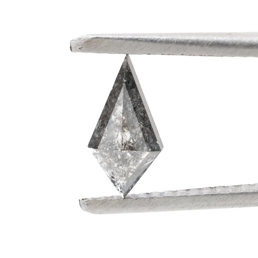 0.50 Ct Salt and Pepper Diamond, Natural Gray Smokey Kite Loose Diamonds for Engagement Ring