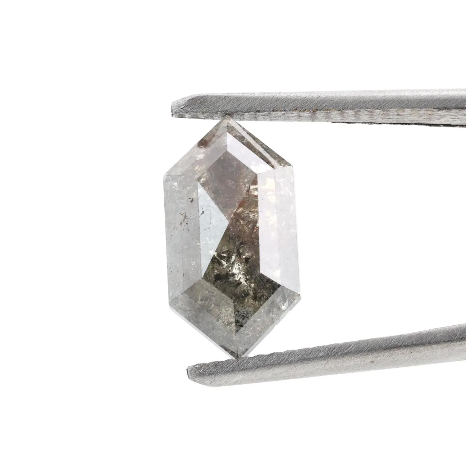 3.12 Ct Salt and Pepper Diamond, Natural Gray Hexagon Cut Loose Diamonds for Engagement Ring