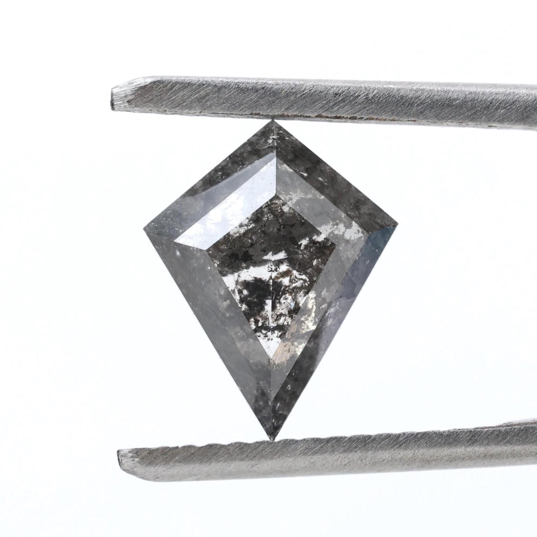 1.35 Carat Salt and Pepper Diamond, Natural Gray Kite Loose Diamonds for Engagement Ring