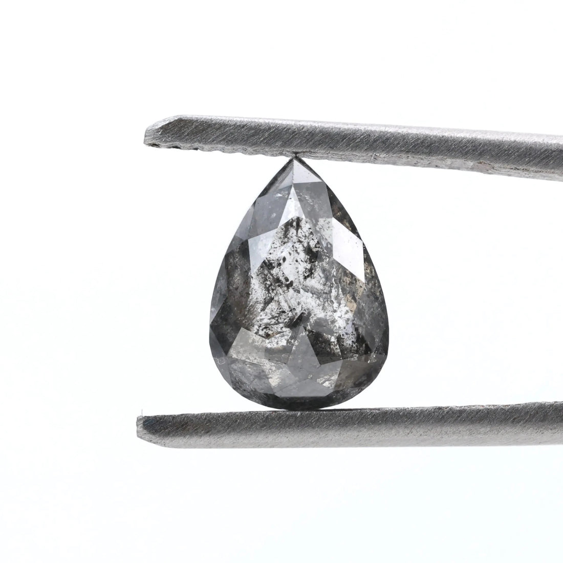 1.90 Ct Salt and Pepper Diamond, Natural Gray Color Pear Cut Loose Diamonds for Engagement Ring