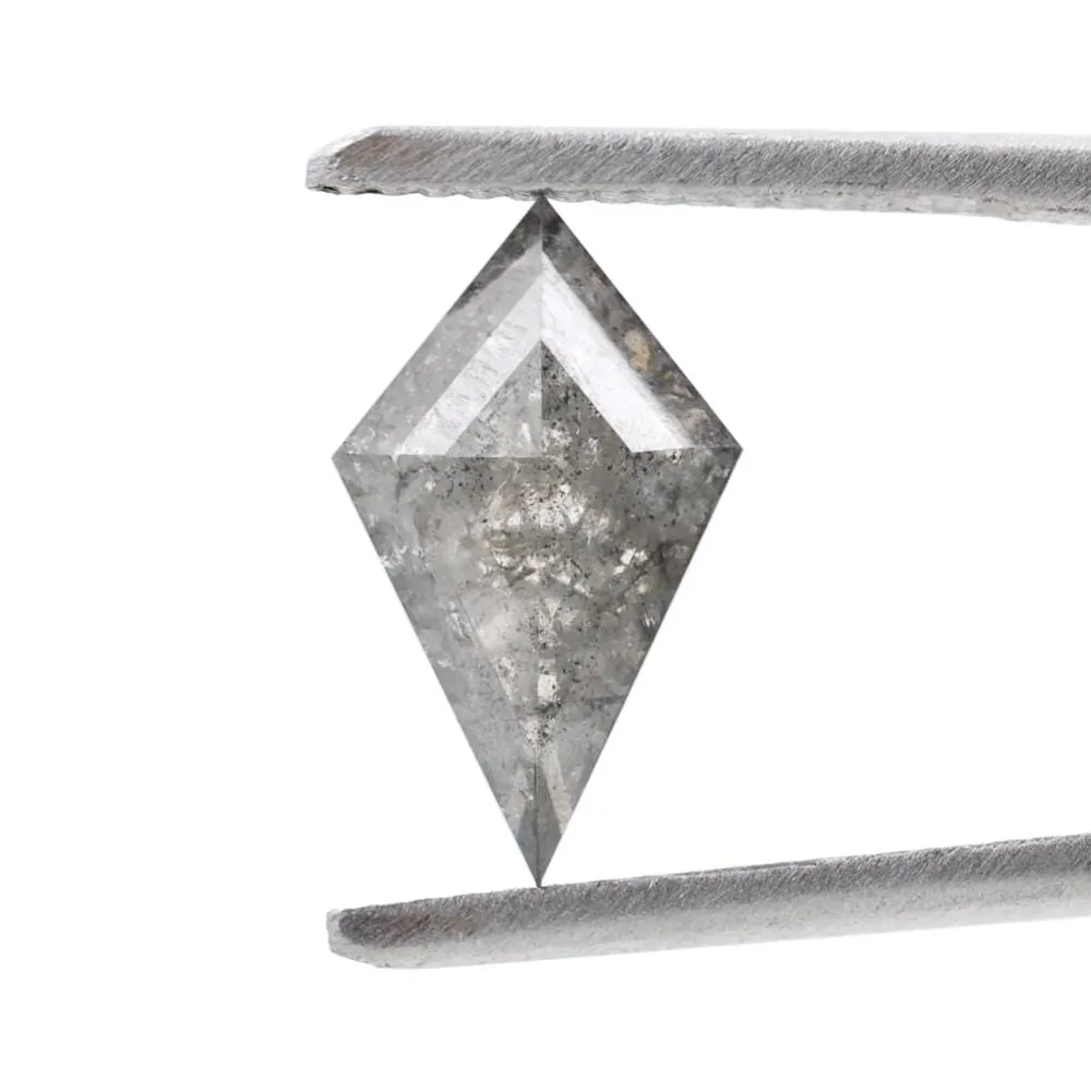 1.60 Cts Salt and Pepper Diamond, Natural Gray Smokey Kite Loose Diamonds for Engagement Ring