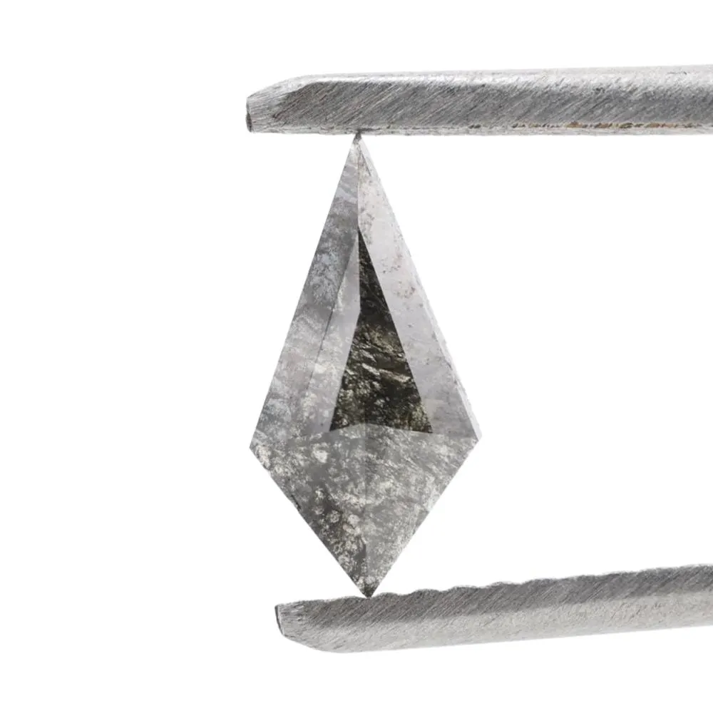 0.54 Ct Salt and Pepper Diamond, Natural Gray Smokey Kite Loose Diamonds for Engagement Ring