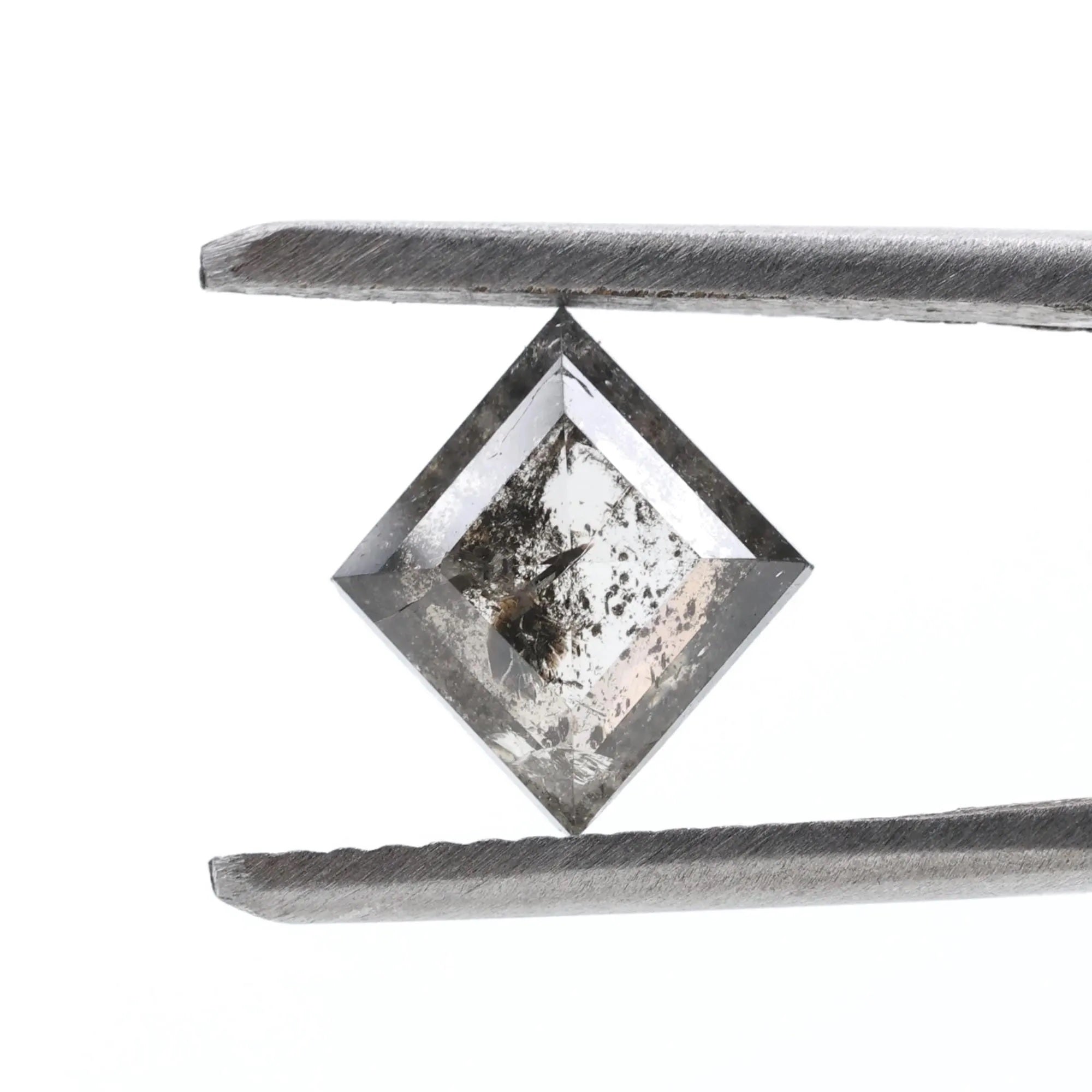 1.27 Carat Salt and Pepper Diamond, Natural Gray Square Loose Diamonds for Minimalist Engagement Ring