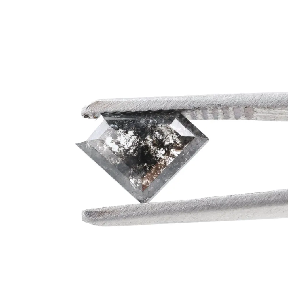 1.04 Ct Salt and Pepper Geomteric Diamond, Natural Gray Color Diamond Cut Loose Diamonds for Wedding Ring