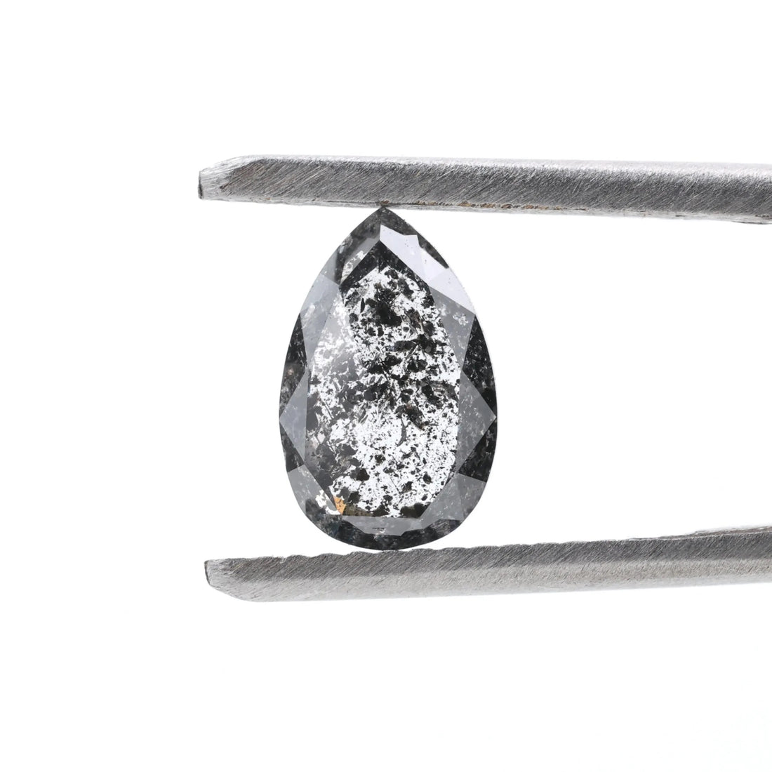 1.05 Ct Salt and Pepper Diamond, Natural Gray Pear Cut Loose Diamonds for Engagement Ring