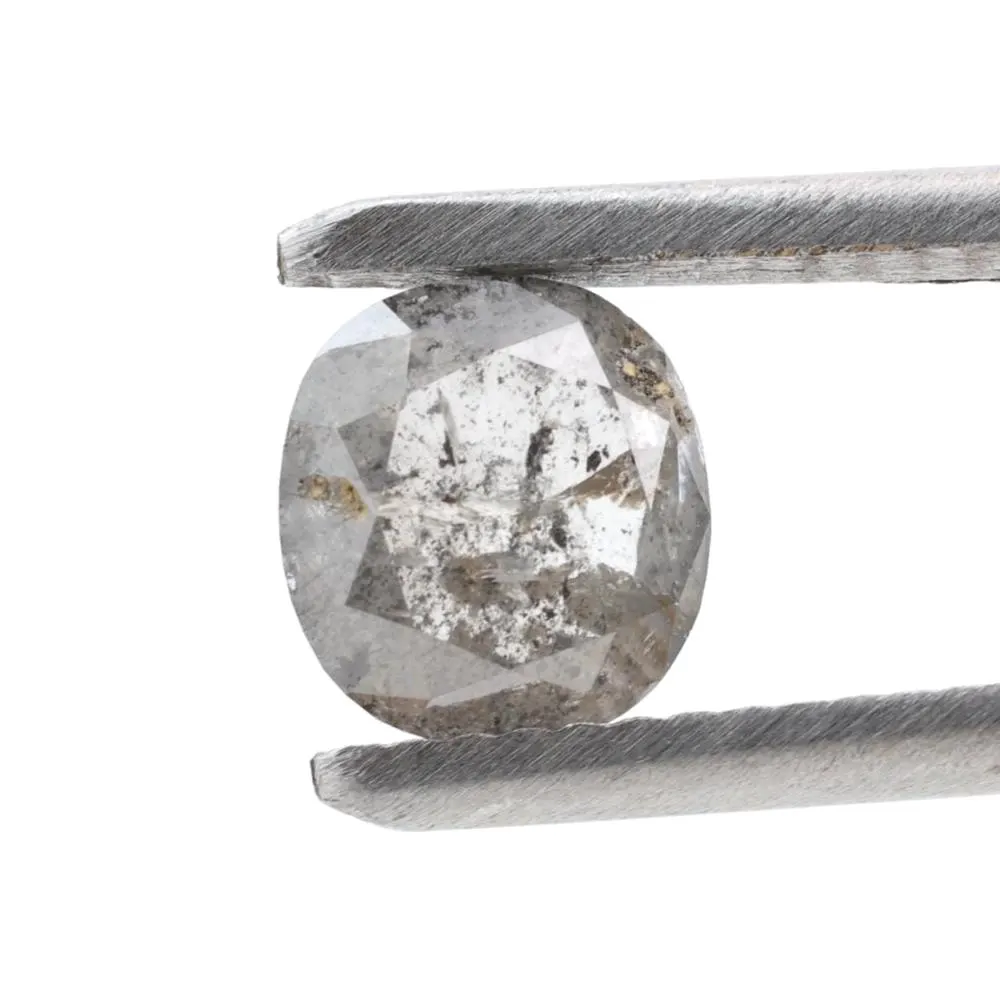 1.30 Ct Salt and Pepper Diamond, Natural Gray Oval Loose Diamonds for Minimalist Engagement Ring