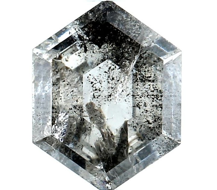 Salt and Pepper Diamond, 1.33 Ct Natural Gray Color Hexagon Cut Diamond for Engagement Ring, Earth Mined Diamond for Ring, Gift for Her