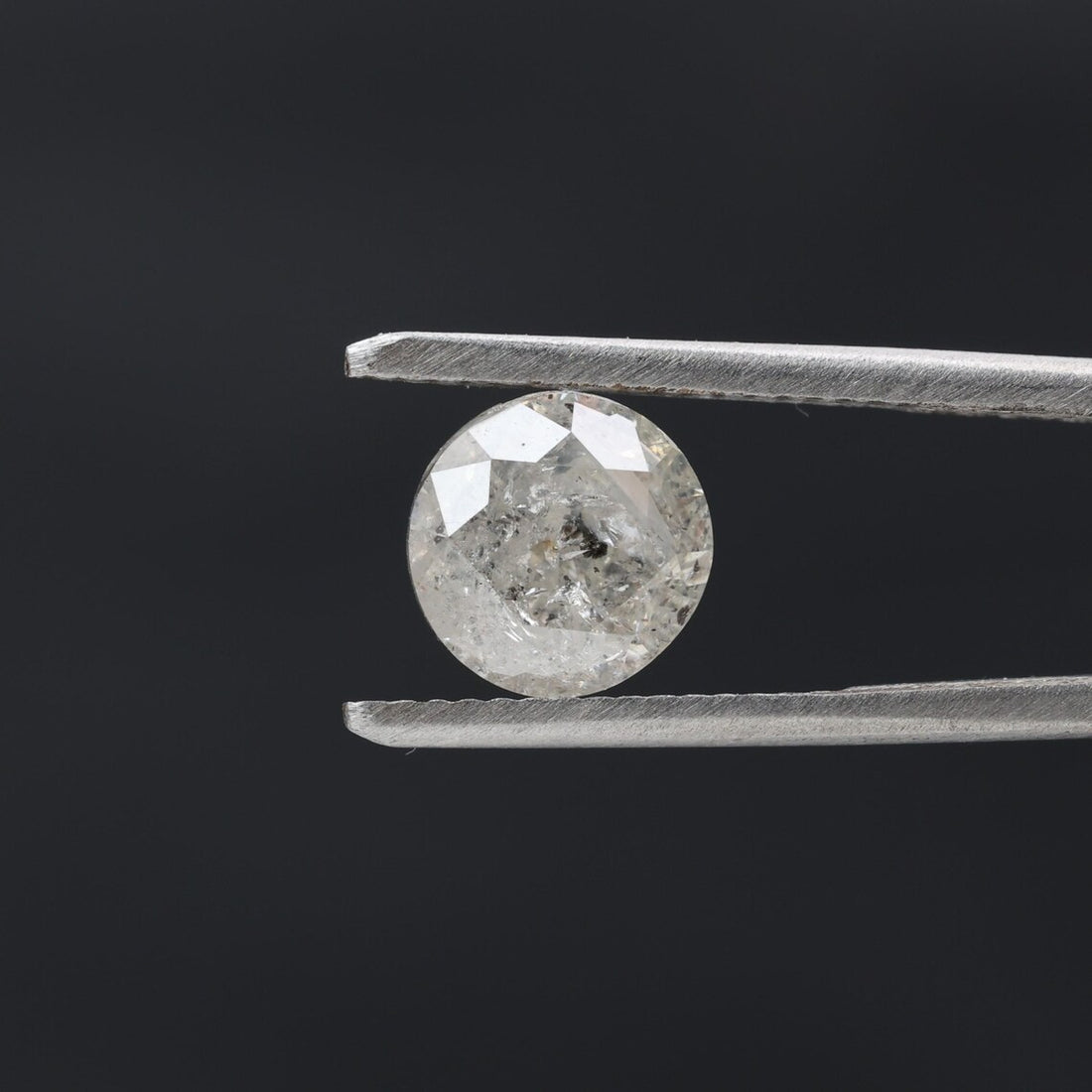 2.25 Carat Salt and Pepper Diamond, Natural Gray Round Loose Diamonds for Minimalist Engagement Ring