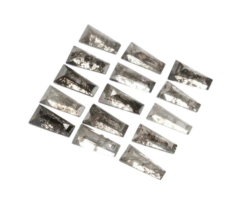 1.00 Ct Salt and Pepper Diamond, 4.00 x 2.00 MM – Natural Gray Color Tapper Baguette For Jewelery