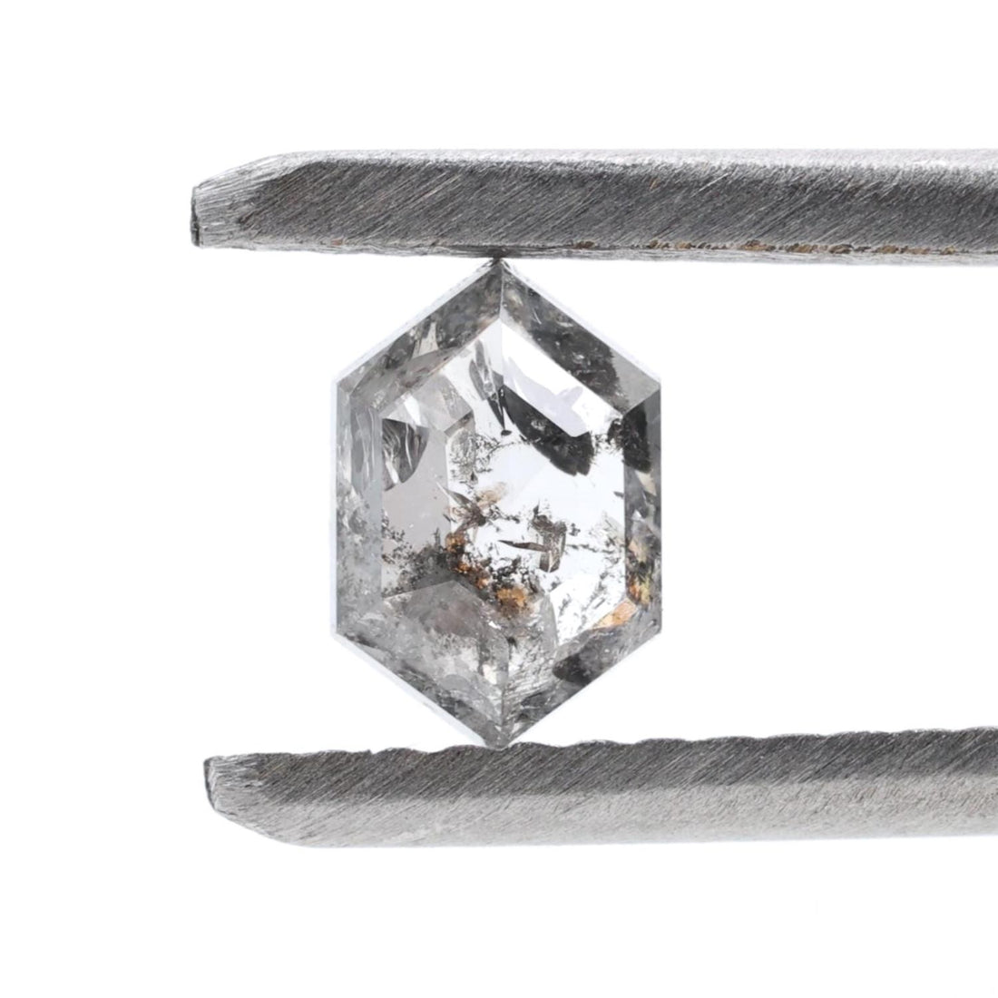 0.49 Ct Salt and Pepper Diamond, Natural Gray Hexagon Cut Loose Diamonds for Minimalist Engagement Ring