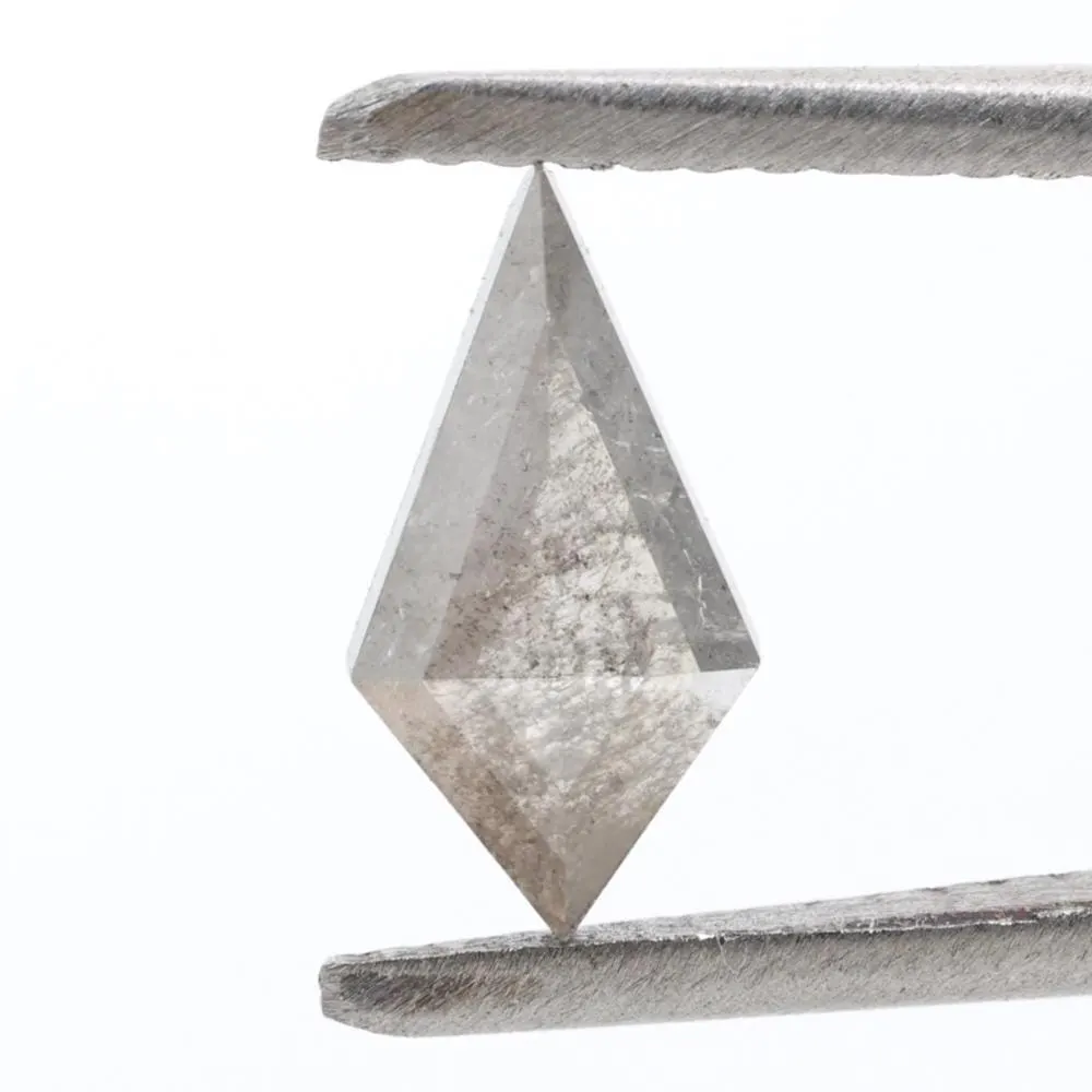 0.62 Ct Salt and Pepper Diamond, Natural Gray Kite Loose Diamonds for Engagement Ring