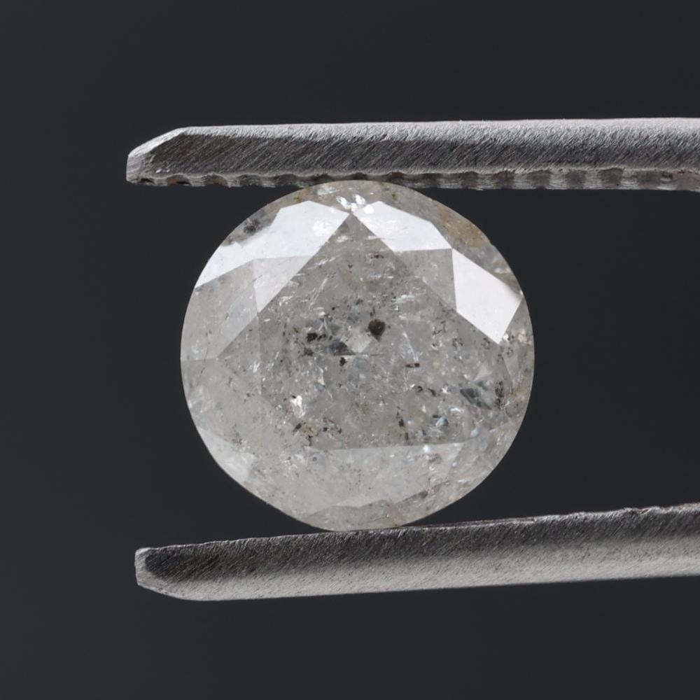 2.00 Carat Salt and Pepper Diamond, Natural Gray Round Loose Diamonds for Engagement Ring