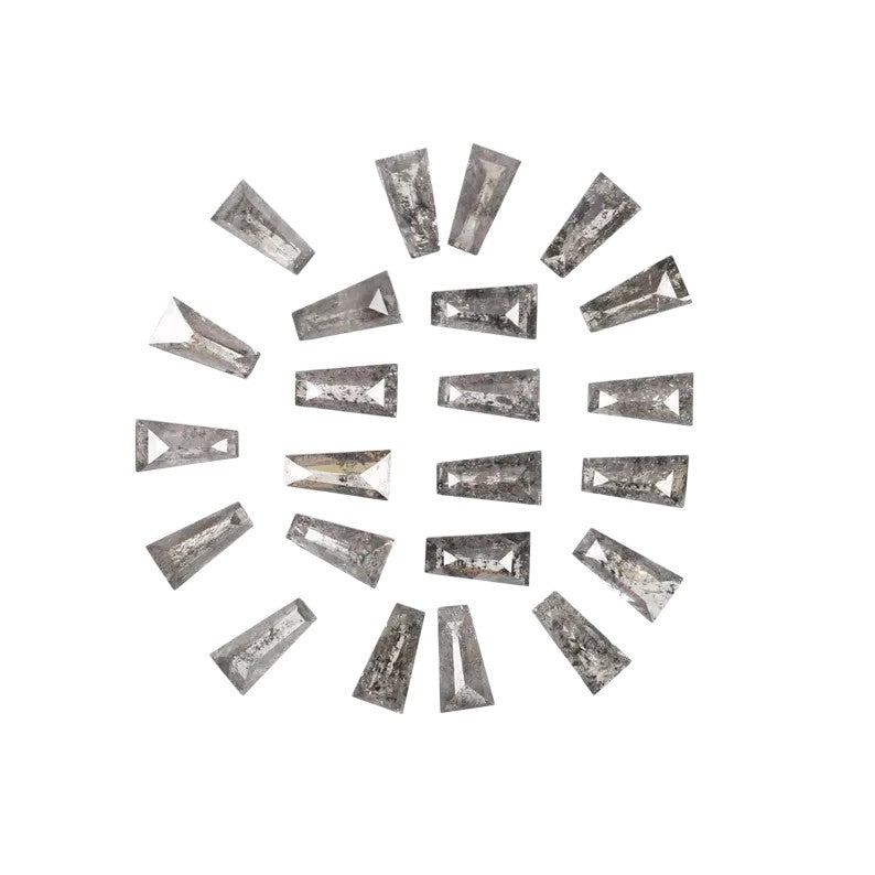 1.00 Ct Salt and Pepper Diamond, 3.00 x 1.50 MM – Natural Gray Color Tapper Baguette For Jewelery