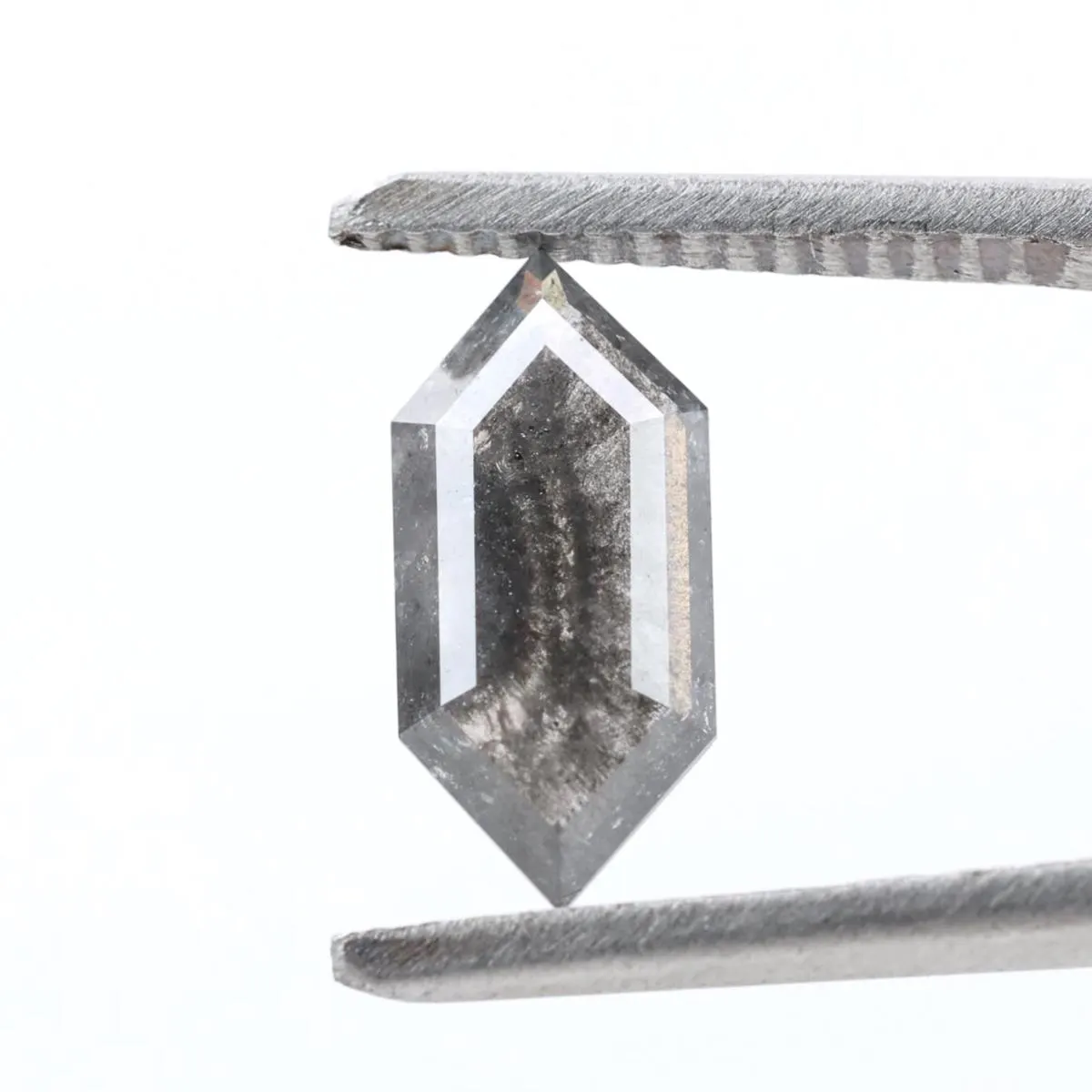 1.17 Ct Salt and Pepper Diamond, Natural Gray Color Hexagon Cut Loose Diamonds for Engagement Ring