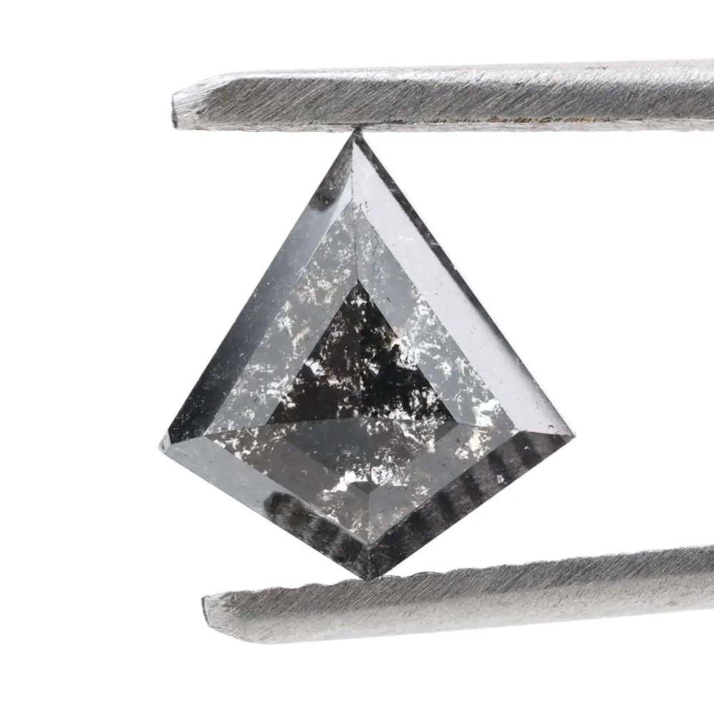 1.22 Ct Salt and Pepper Diamond, Natural Gray Smokey Kite Loose Diamonds for Engagement Ring