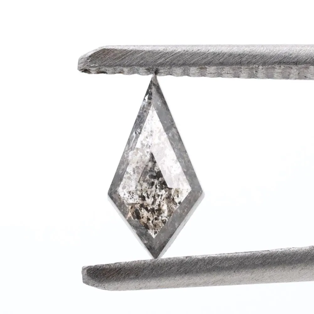 0.57 Ct Salt and Pepper Diamond, Natural Gray Smokey Kite Loose Diamonds for Engagement Ring