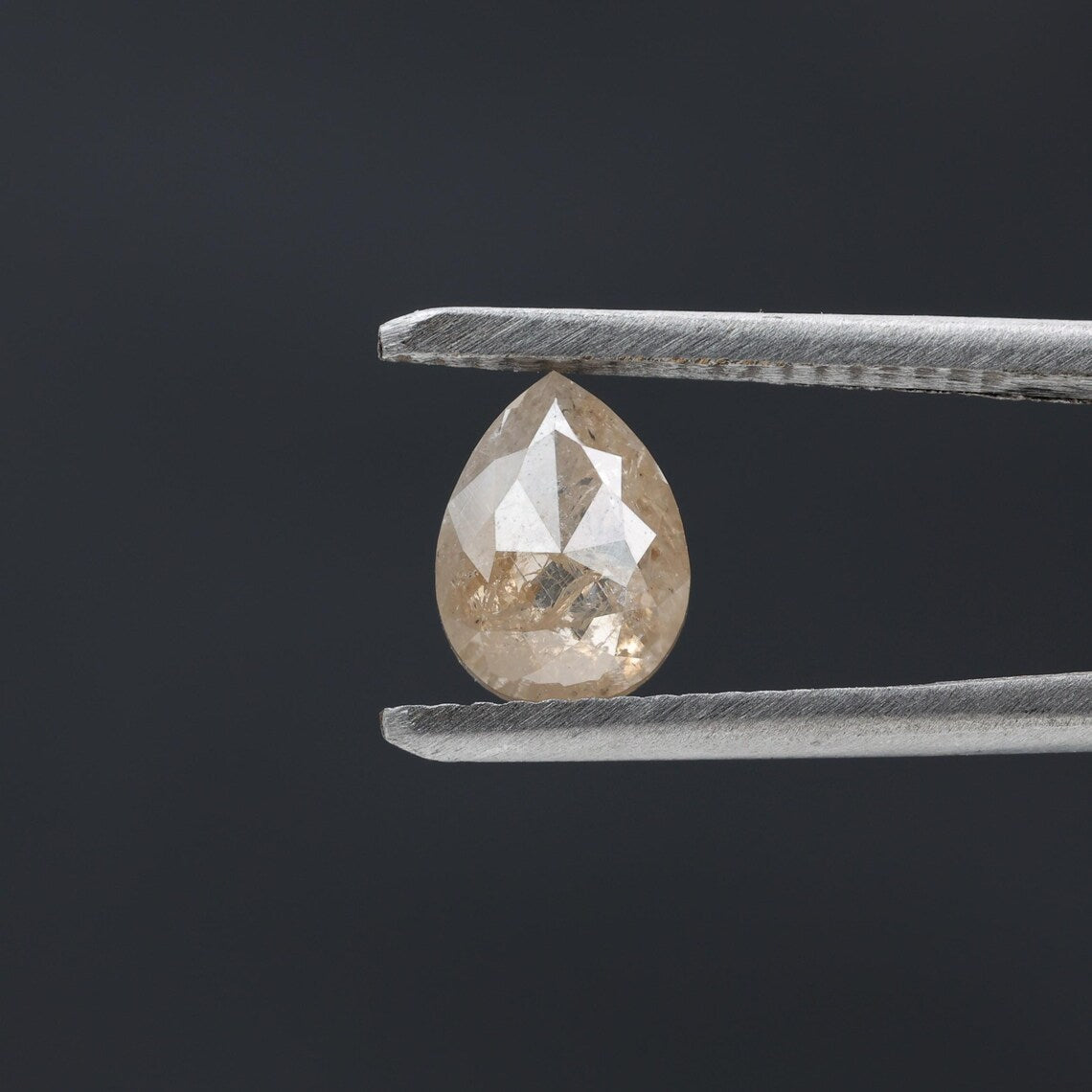1.28 Ct Salt and Pepper Diamond, Natural Gray Pear Cut Loose Diamonds for Engagement Ring