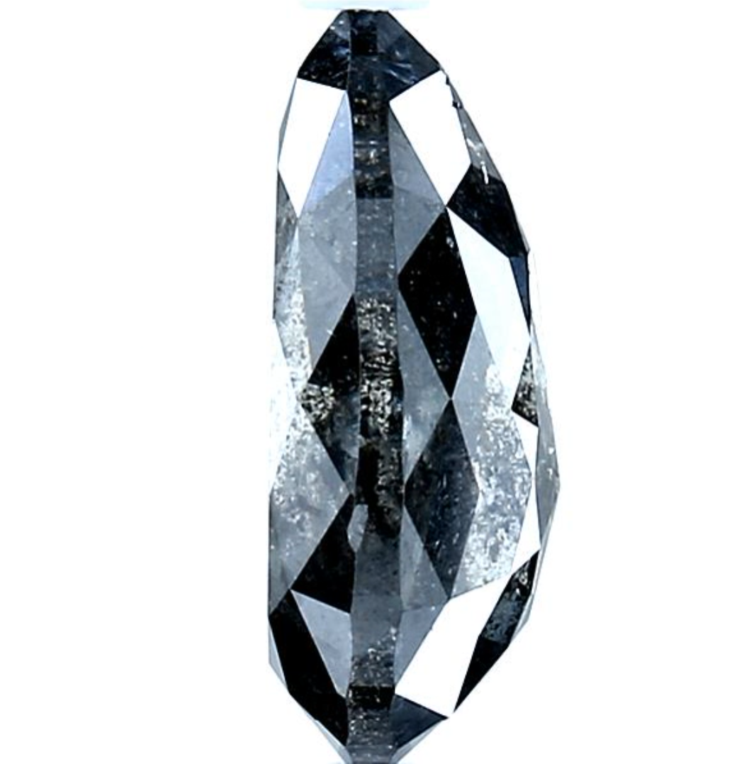 Salt and Pepper Diamond, 3.24 Ct Natural Gray Color Pear Cut Loose Diamond for Engagement Ring