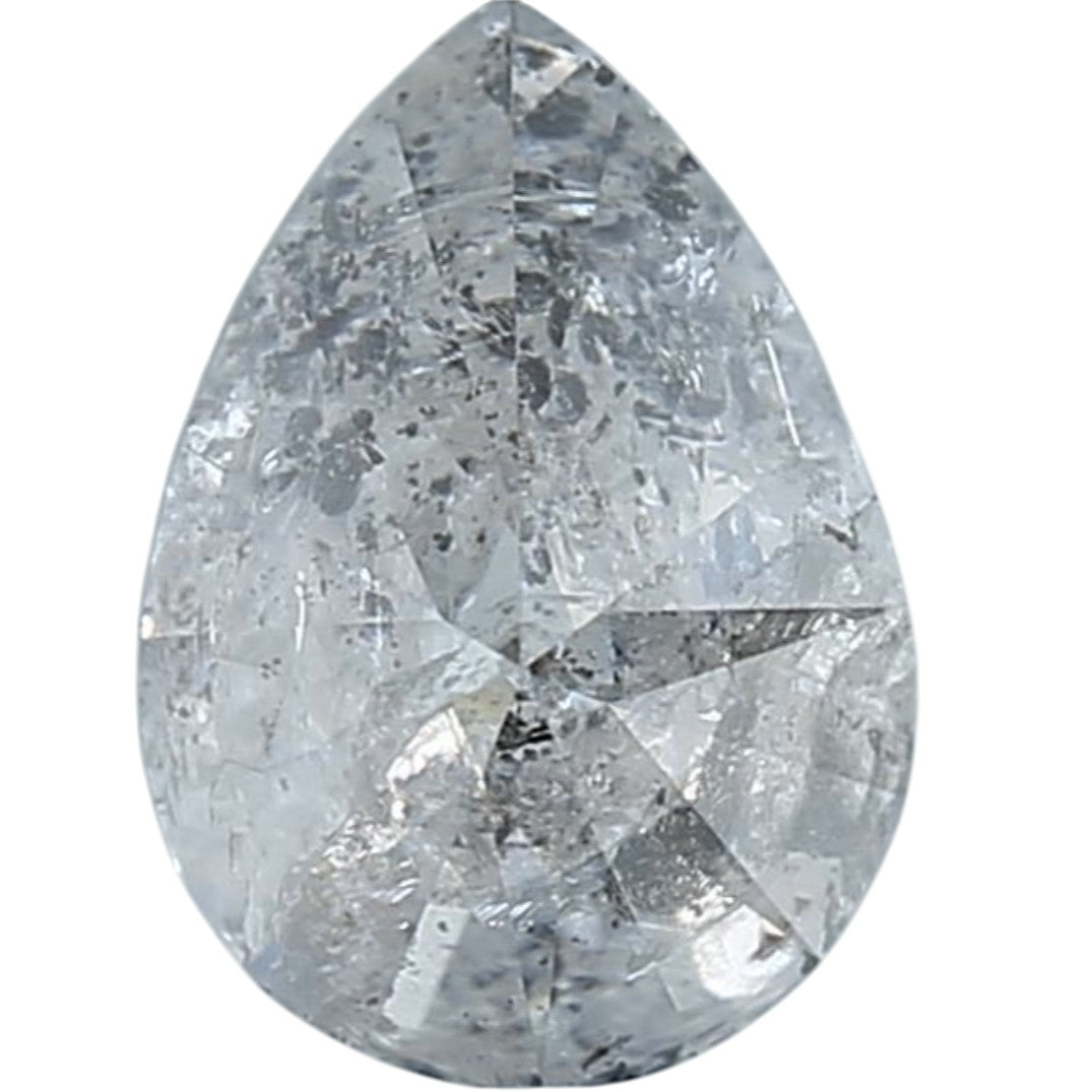 2.26 Ct Salt and Pepper Diamond, Natural Gray Color Pear Cut Loose Diamonds for Engagement Ring