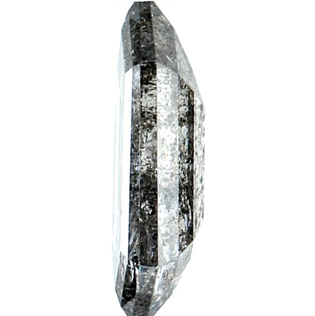 0.96 Ct Salt and Pepper Hexagon Diamond | Natural Gray Loose Diamond for Rings | Unique Rustic Earth Mined | Genuine Gray Diamond Gift For Her