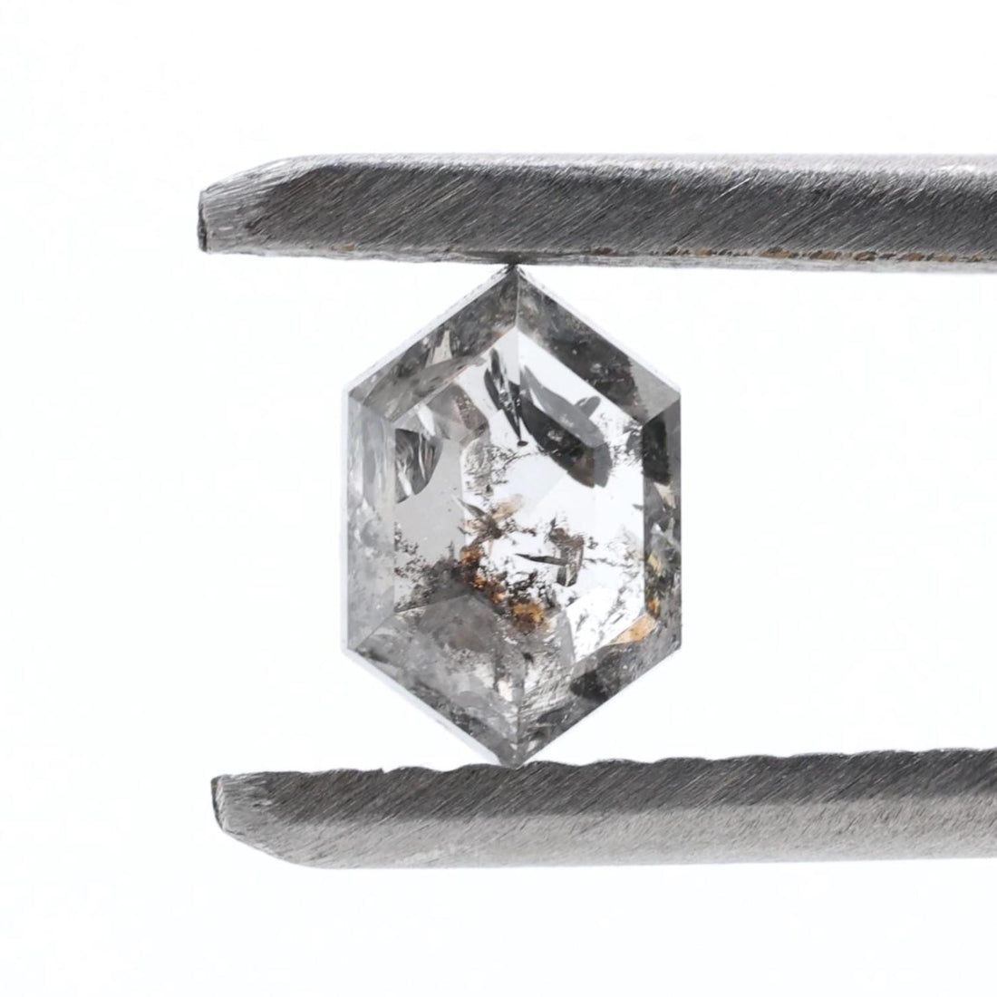 0.49 Ct Salt and Pepper Diamond, Natural Gray Hexagon Cut Loose Diamonds for Minimalist Engagement Ring