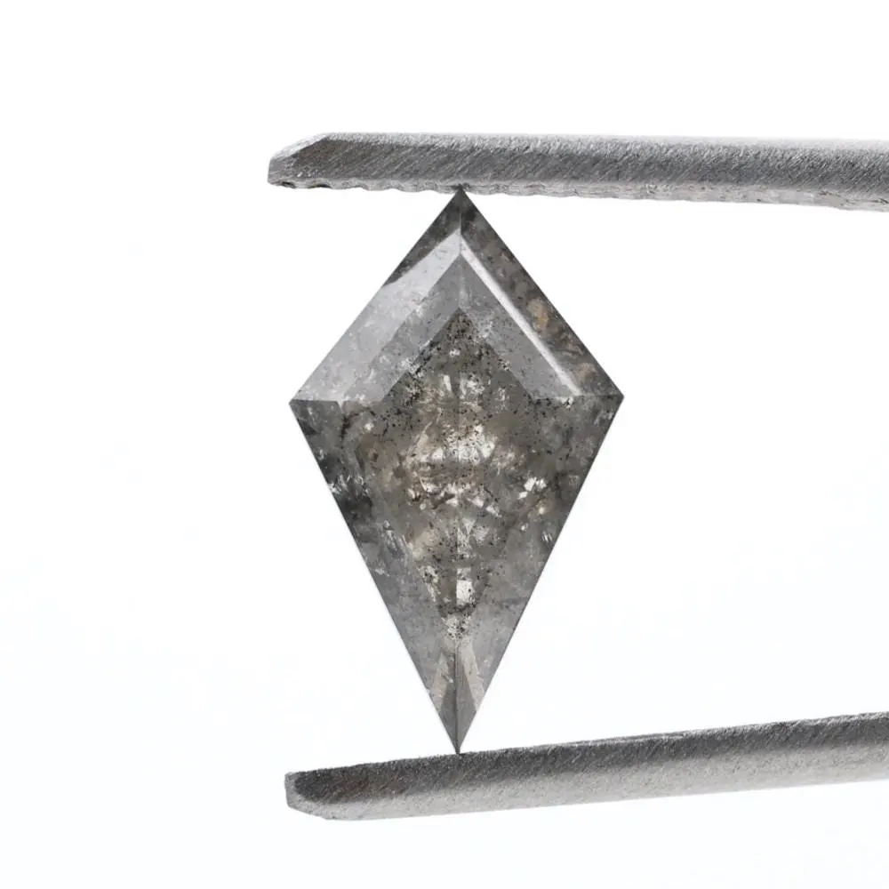 1.60 Cts Salt and Pepper Diamond, Natural Gray Smokey Kite Loose Diamonds for Engagement Ring
