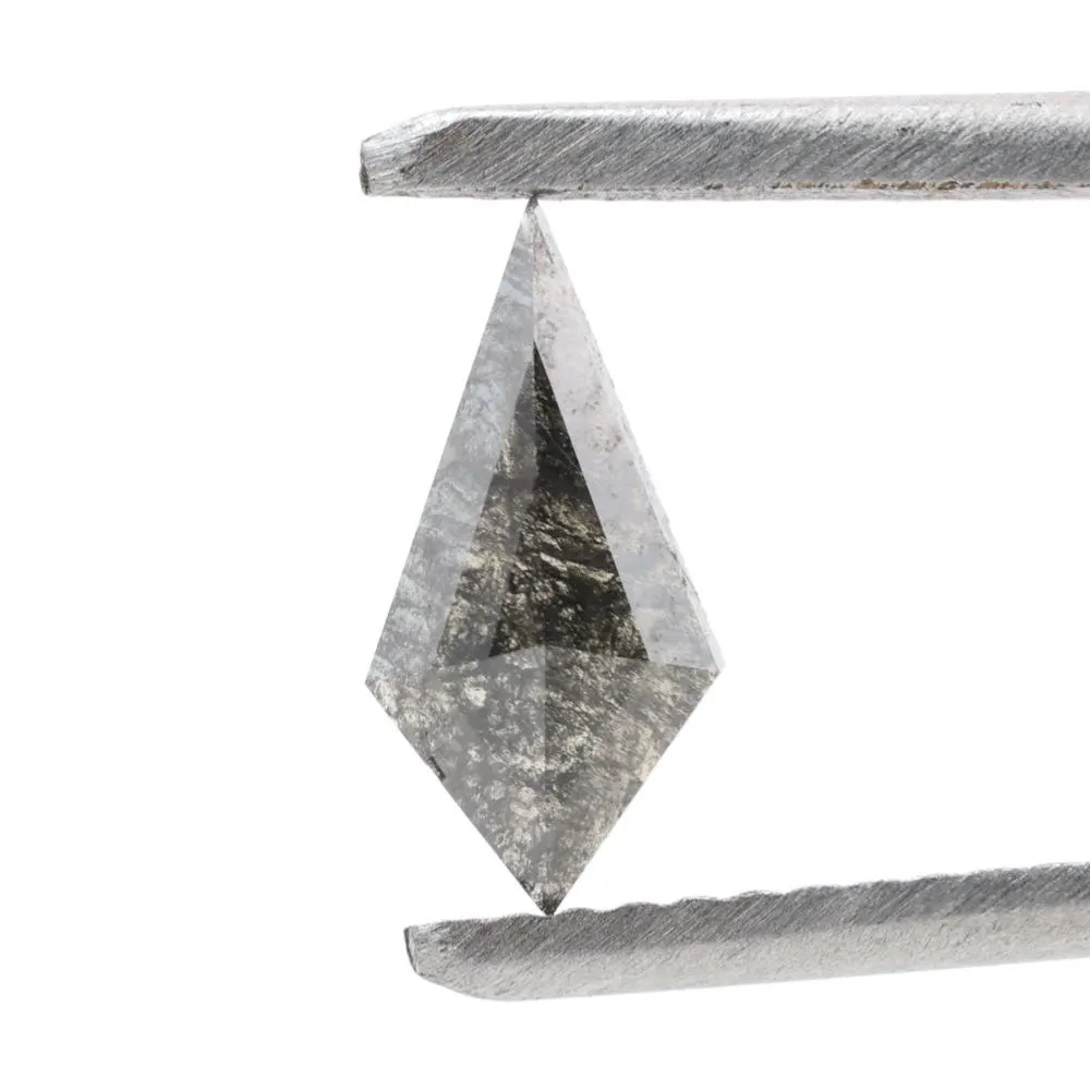 0.54 Ct Salt and Pepper Diamond, Natural Gray Smokey Kite Loose Diamonds for Engagement Ring