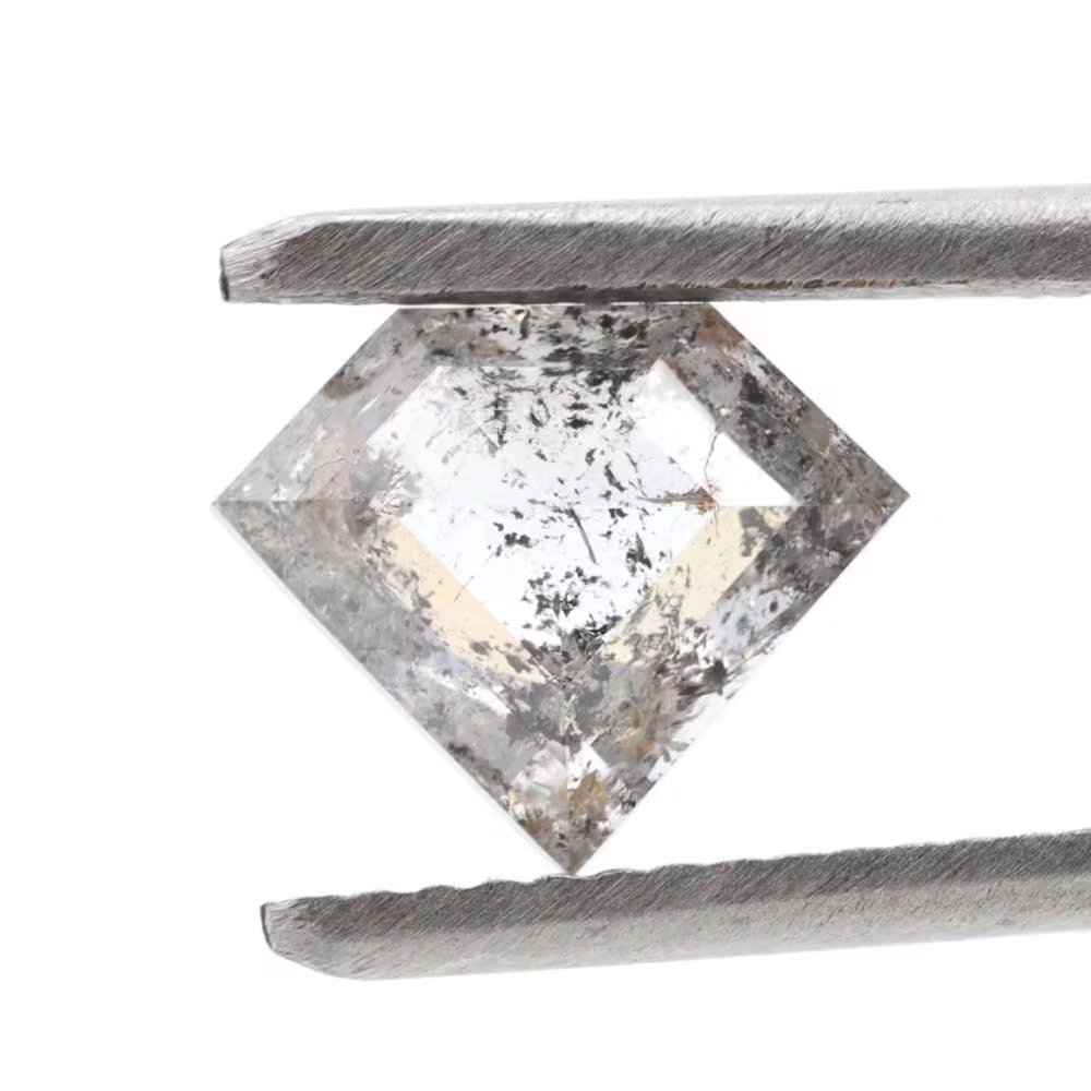 1.99 Ct Salt and Pepper Geomteric Diamond, Natural Gray Color Loose Diamonds for Wedding Ring