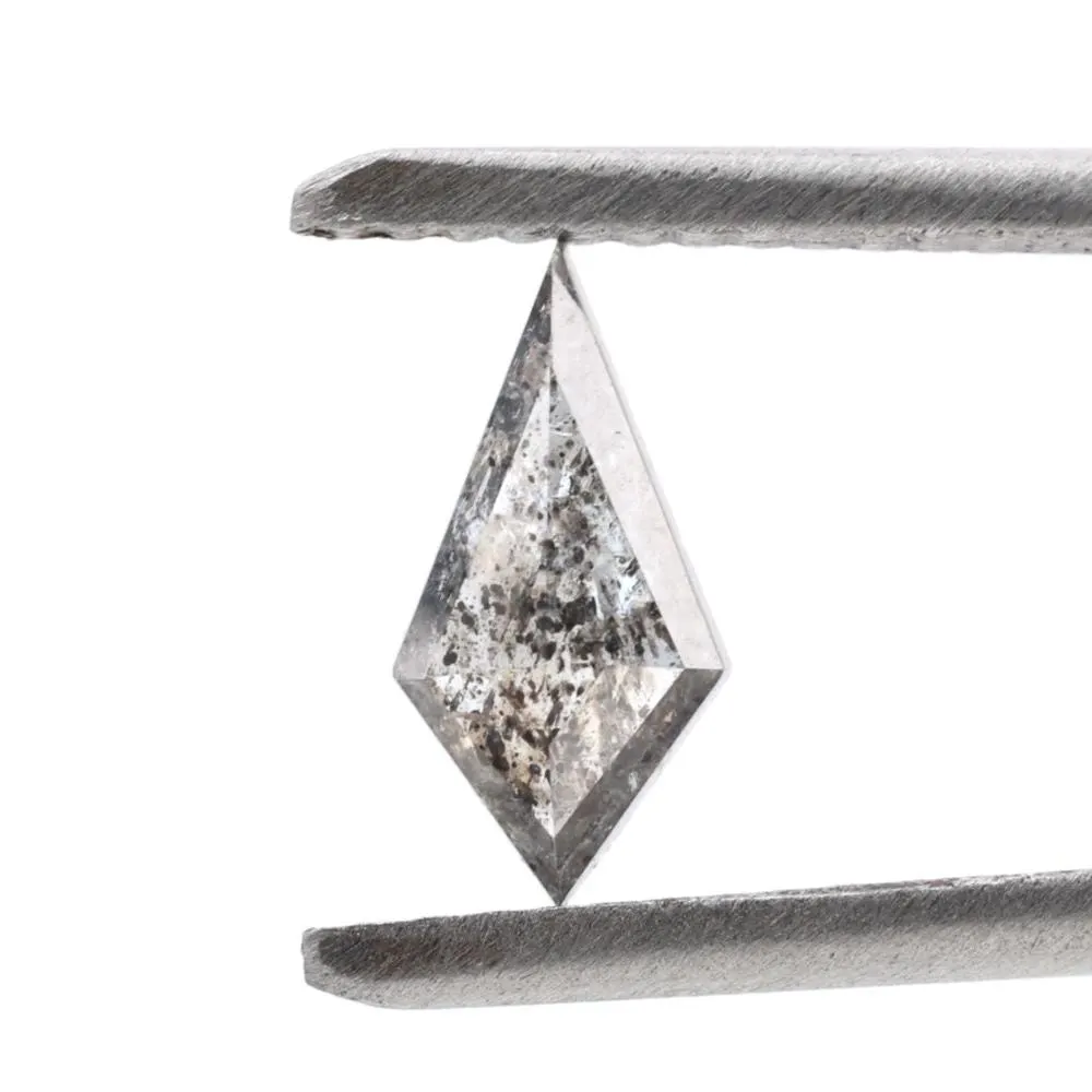 0.57 Ct Salt and Pepper Diamond, Natural Gray Smokey Kite Loose Diamonds for Engagement Ring