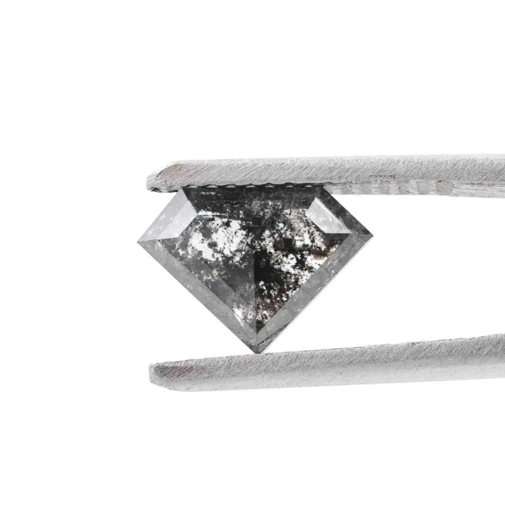 1.04 Ct Salt and Pepper Geomteric Diamond, Natural Gray Color Diamond Cut Loose Diamonds for Wedding Ring