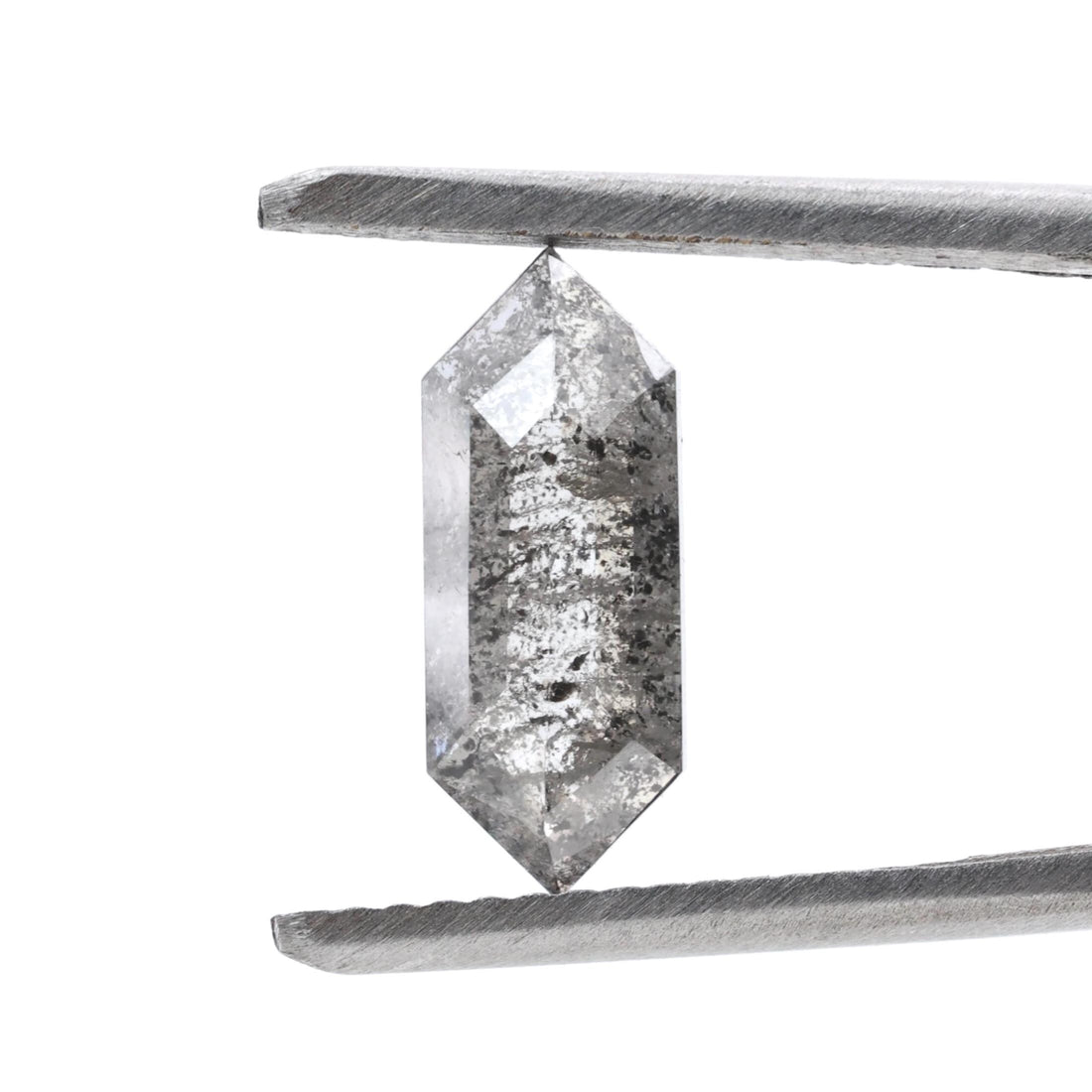 1.49 Ct Salt and Pepper Diamond, Natural Gray Hexagon Cut Loose Diamonds for Minimalist Engagement Ring
