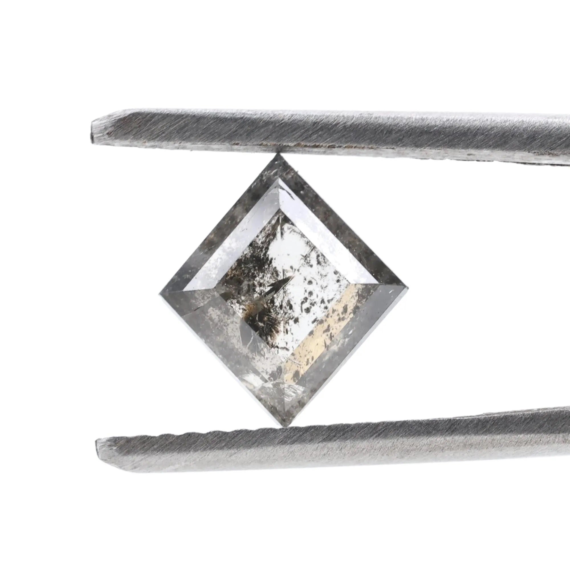 1.27 Carat Salt and Pepper Diamond, Natural Gray Square Loose Diamonds for Minimalist Engagement Ring
