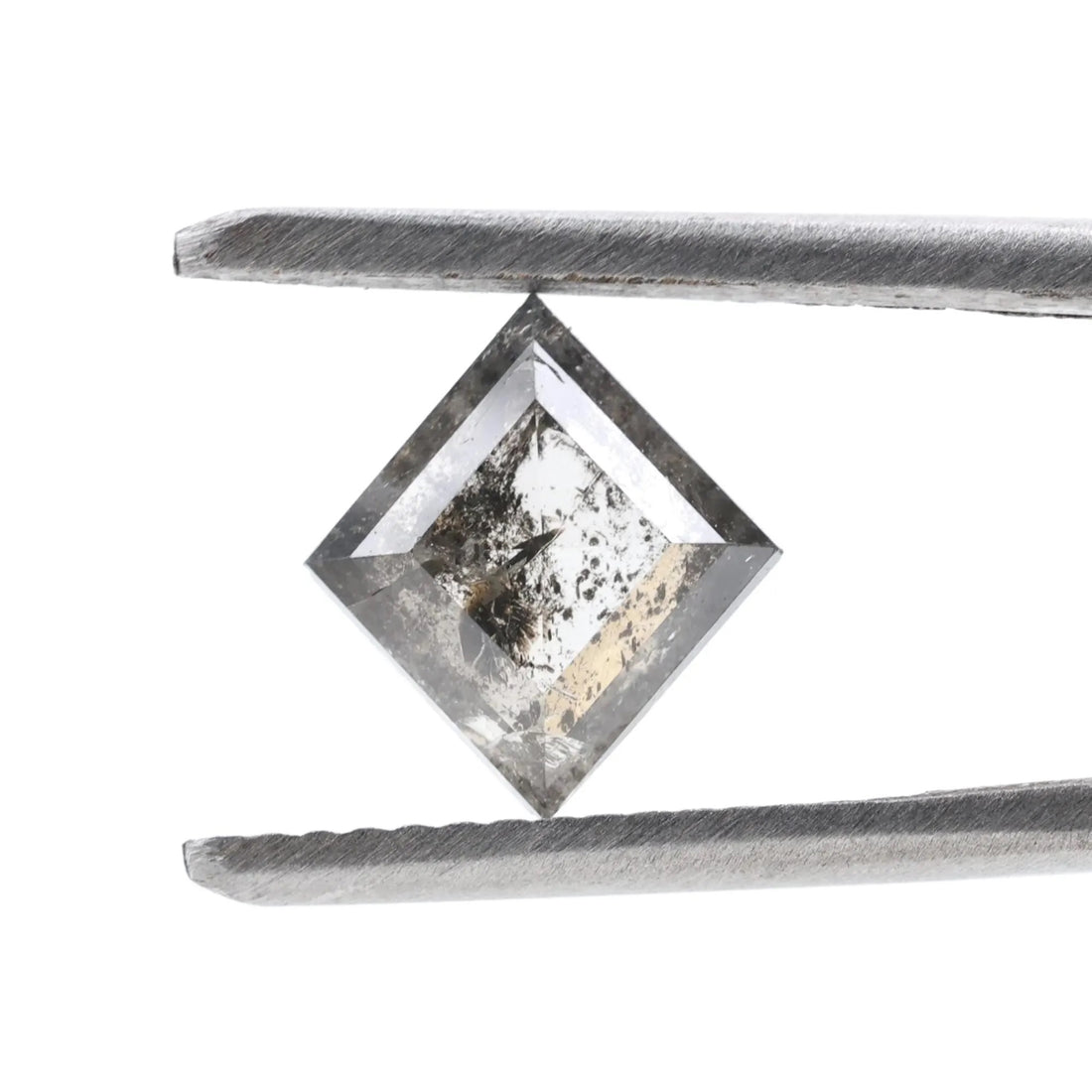 1.27 Carat Salt and Pepper Diamond, Natural Gray Square Loose Diamonds for Minimalist Engagement Ring