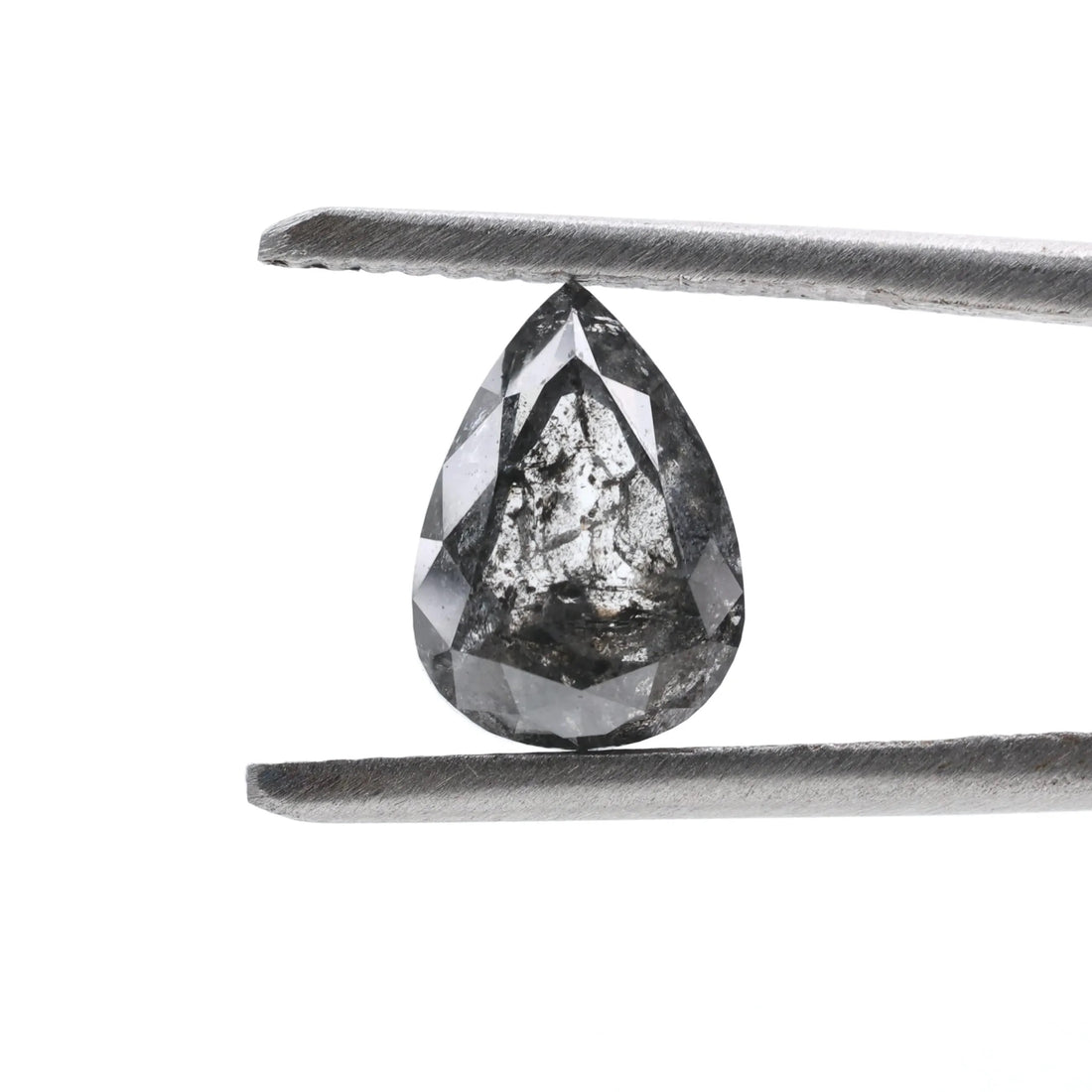 1.90 Ct Salt and Pepper Diamond, Natural Gray Color Pear Cut Loose Diamonds for Engagement Ring