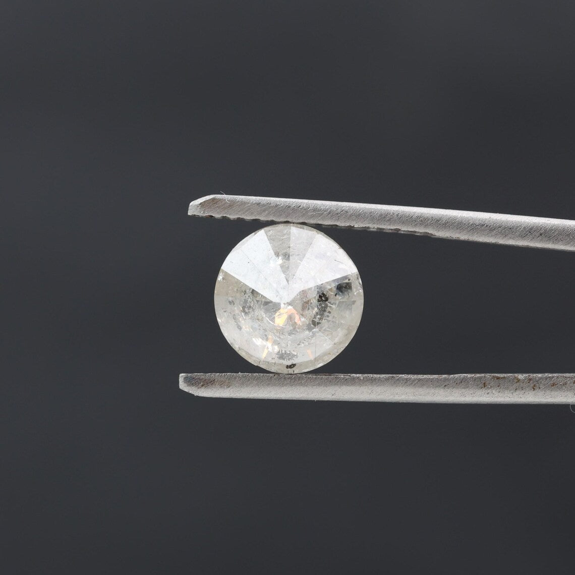 2.25 Carat Salt and Pepper Diamond, Natural Gray Round Loose Diamonds for Minimalist Engagement Ring