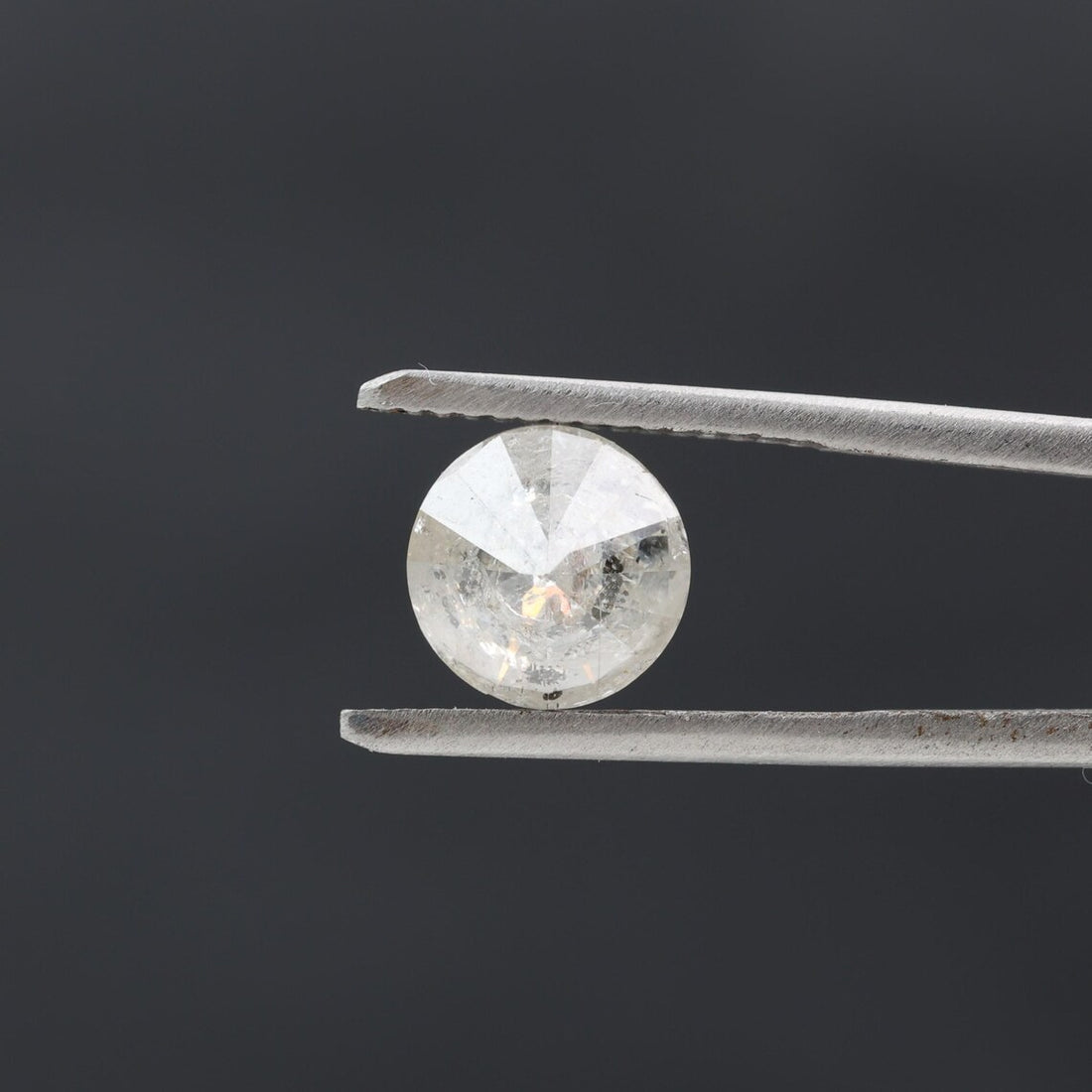 2.25 Carat Salt and Pepper Diamond, Natural Gray Round Loose Diamonds for Minimalist Engagement Ring