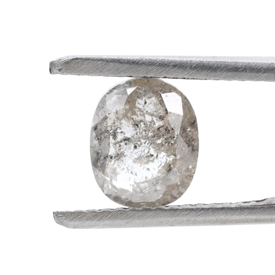 1.59 Ct Salt and Pepper Diamond, Natural Gray Oval Cut Loose Diamonds for Minimalist Engagement Ring