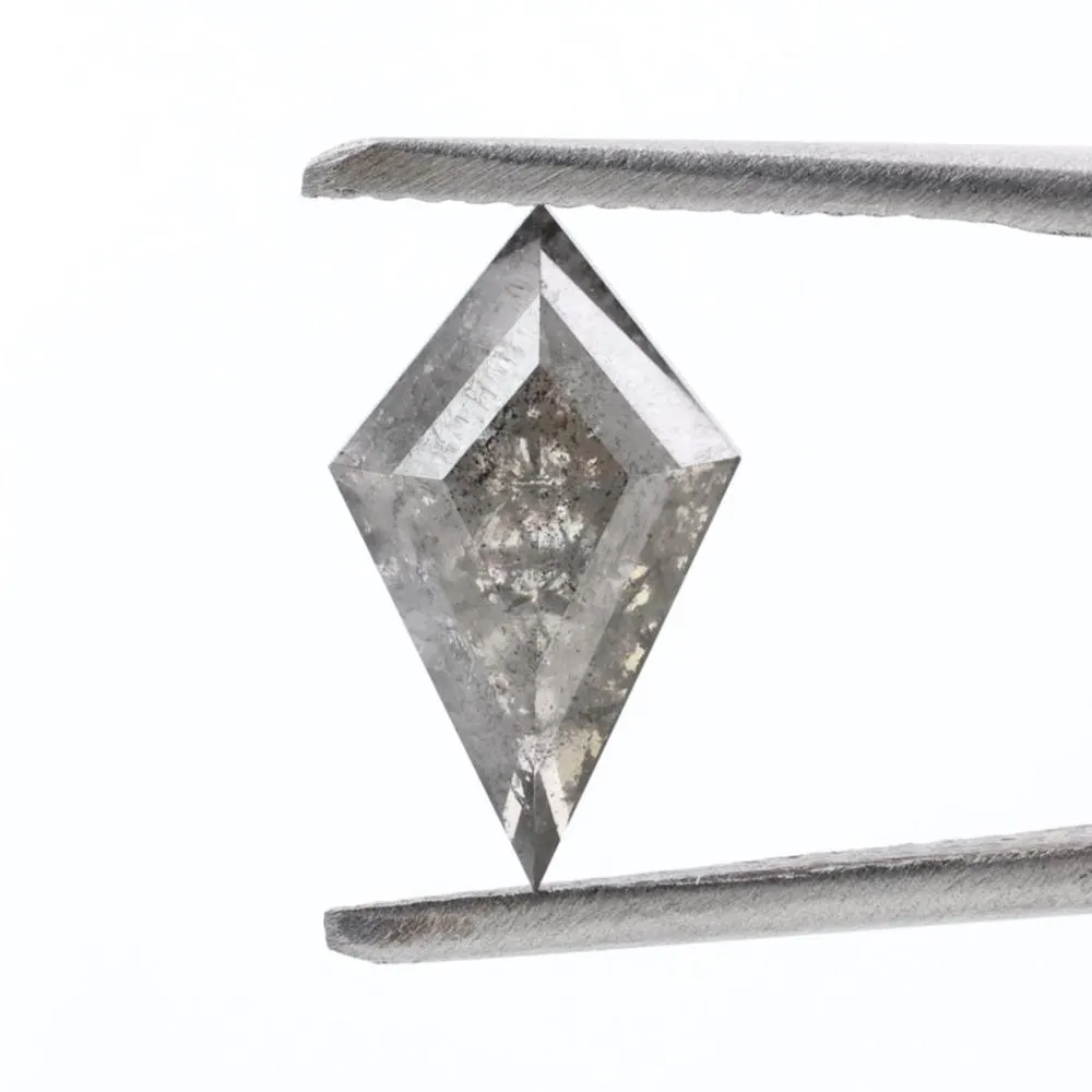 1.60 Cts Salt and Pepper Diamond, Natural Gray Smokey Kite Loose Diamonds for Engagement Ring