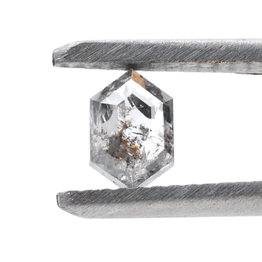0.49 Ct Salt and Pepper Diamond, Natural Gray Hexagon Cut Loose Diamonds for Minimalist Engagement Ring
