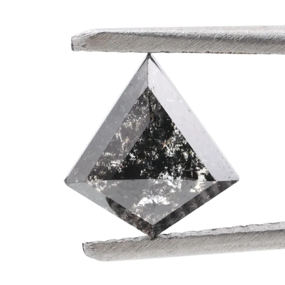 1.22 Ct Salt and Pepper Diamond, Natural Gray Smokey Kite Loose Diamonds for Engagement Ring