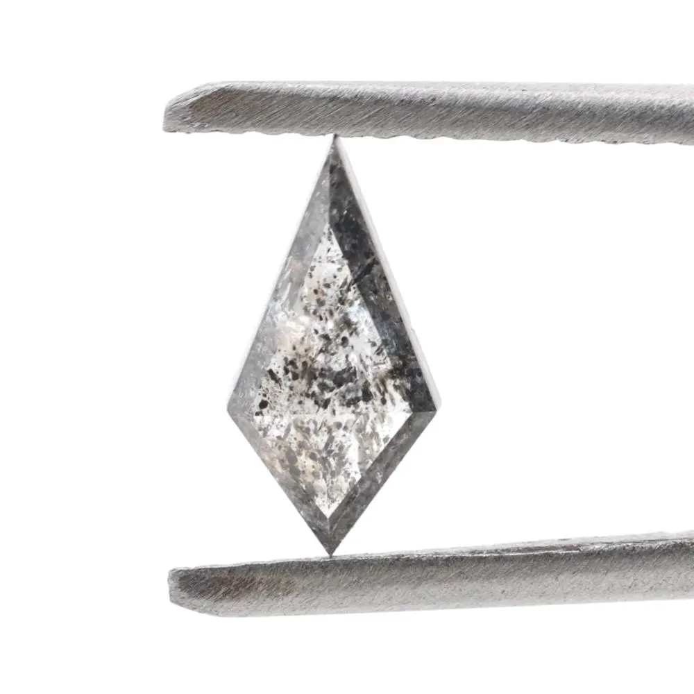 0.57 Ct Salt and Pepper Diamond, Natural Gray Smokey Kite Loose Diamonds for Engagement Ring