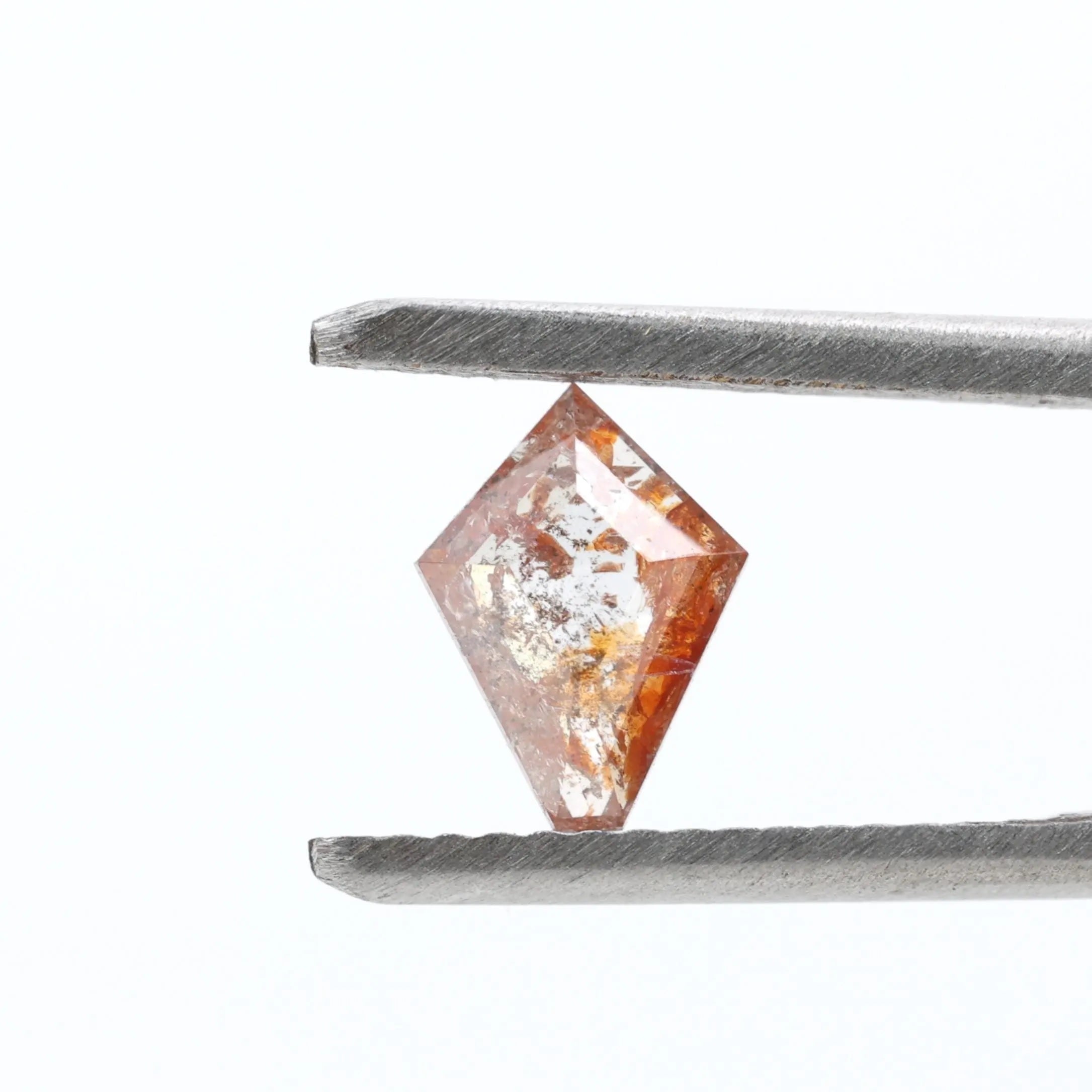 0.63 Carat Salt and Pepper Diamond, Natural Orange Kite Loose Diamonds for Minimalist Engagement Ring