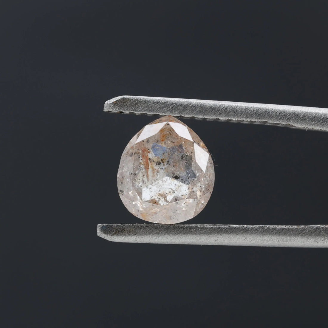 1.47 Ct Salt and Pepper Diamond, Natural Gray Pear Cut Loose Diamonds for Engagement Ring