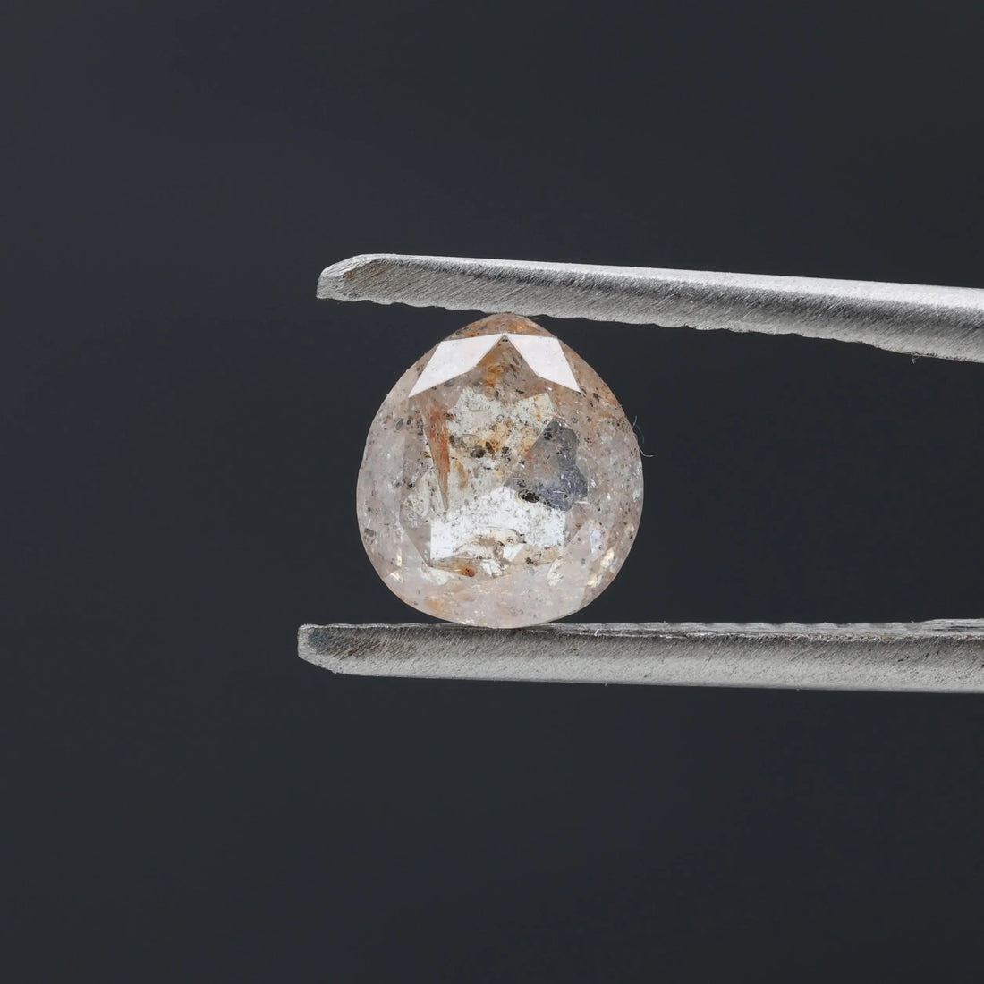 1.47 Ct Salt and Pepper Diamond, Natural Gray Pear Cut Loose Diamonds for Engagement Ring