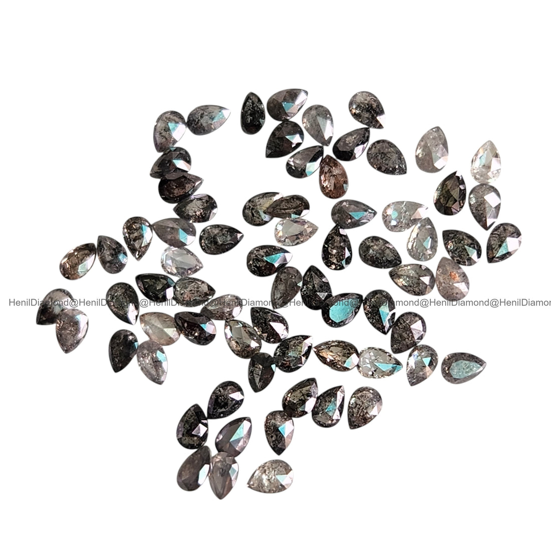1.00 Ct Natural Salt and Pepper Pear Cut Loose Diamond 3x5 MM for Engagement Ring or Fine Jewelry