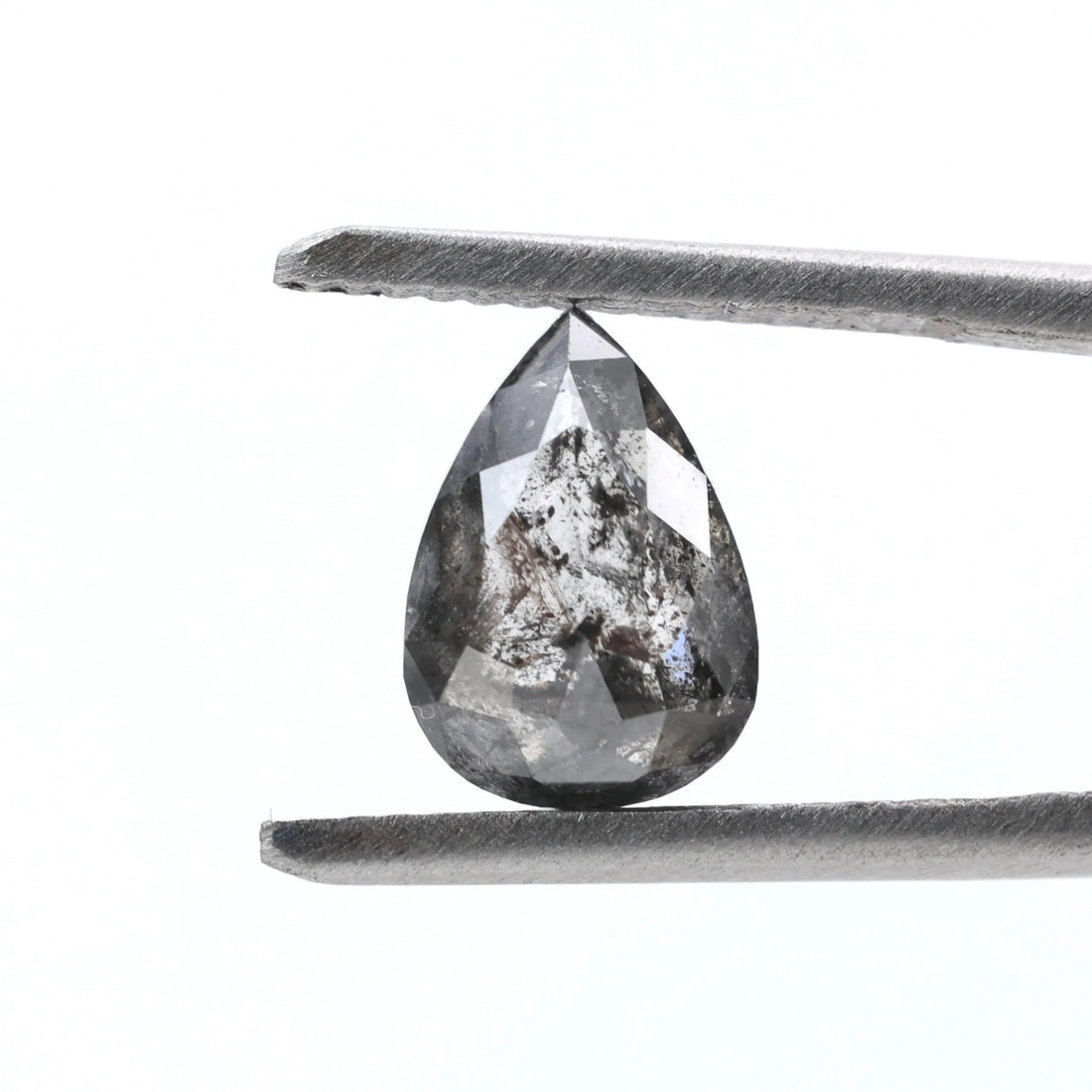1.90 Ct Salt and Pepper Diamond, Natural Gray Color Pear Cut Loose Diamonds for Engagement Ring