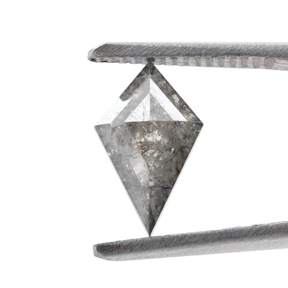 1.60 Cts Salt and Pepper Diamond, Natural Gray Smokey Kite Loose Diamonds for Engagement Ring