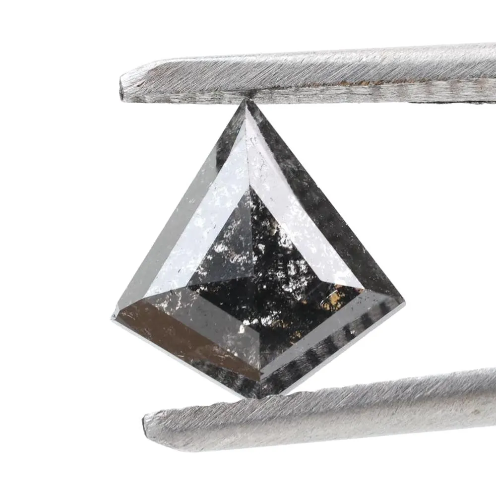 1.22 Ct Salt and Pepper Diamond, Natural Gray Smokey Kite Loose Diamonds for Engagement Ring