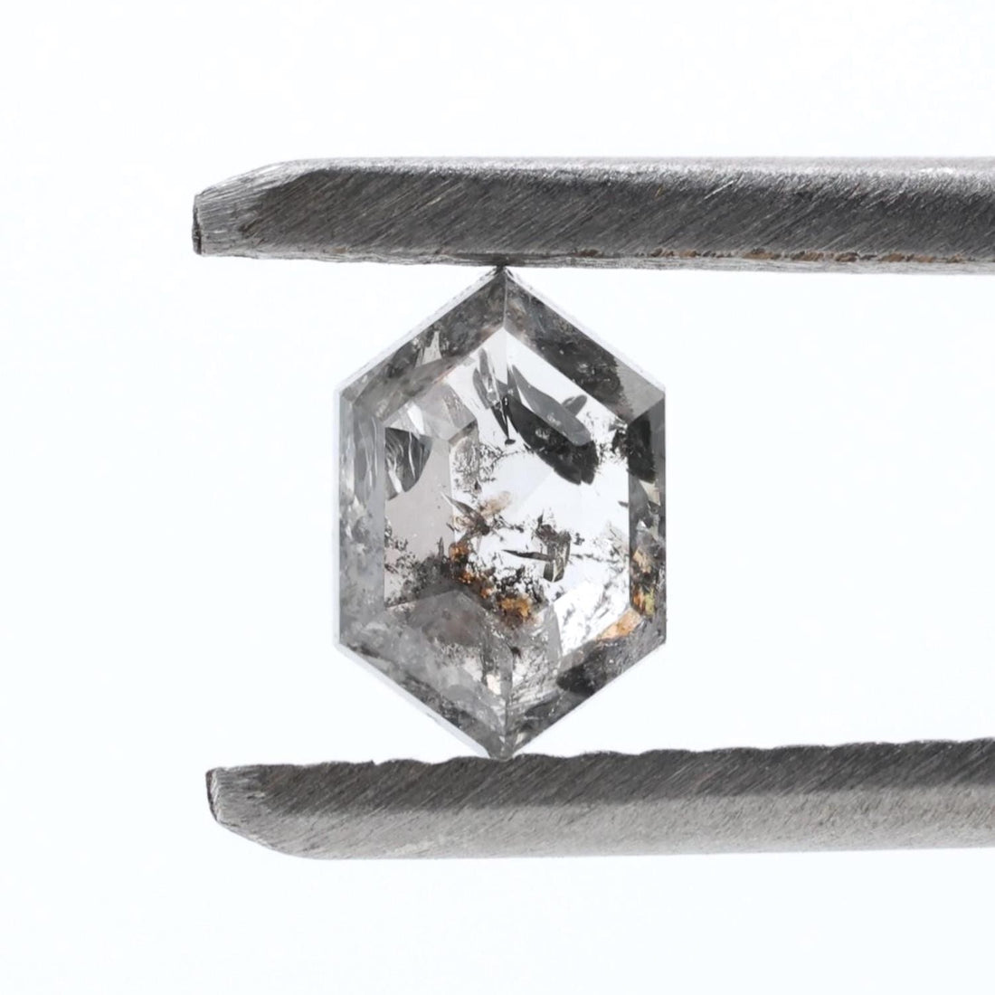 0.49 Ct Salt and Pepper Diamond, Natural Gray Hexagon Cut Loose Diamonds for Minimalist Engagement Ring