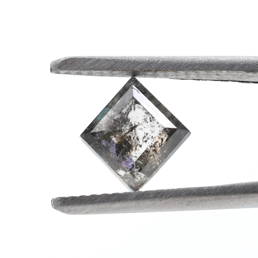 1.27 Carat Salt and Pepper Diamond, Natural Gray Square Loose Diamonds for Minimalist Engagement Ring